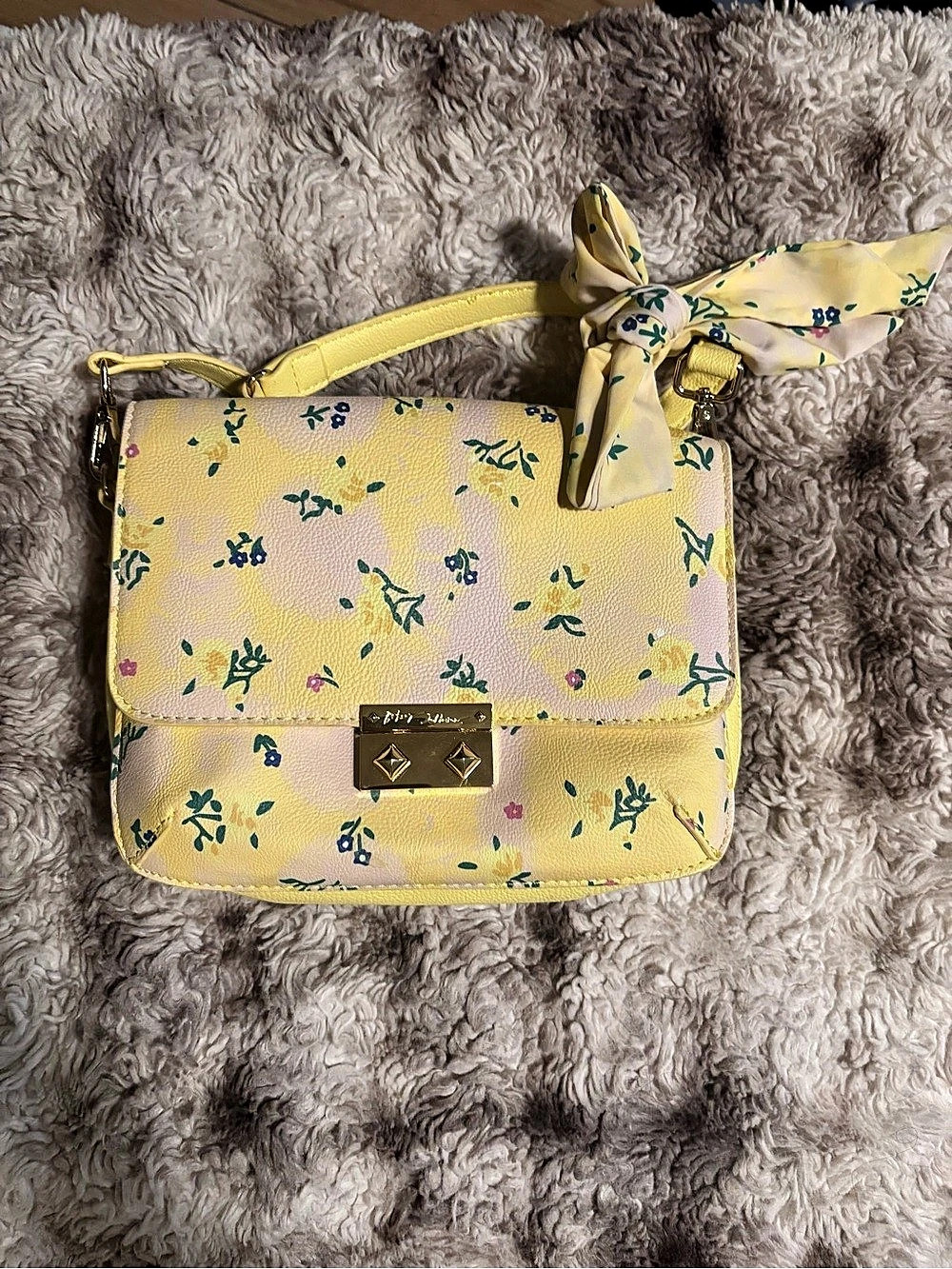 Betsey Johnson Floral Crossbody Bag Yellow & Green